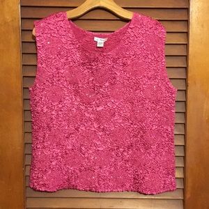 NEW Pink flowers pleated stretch Blouse